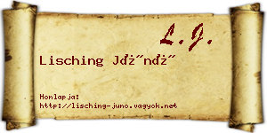 Lisching Júnó névjegykártya